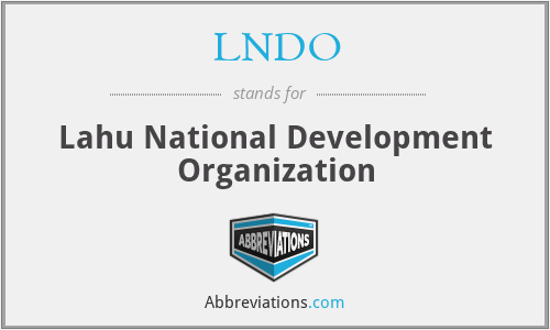 LNDO - Lahu National Development Organization