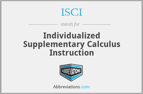ISCI - Individualized Supplementary Calculus Instruction