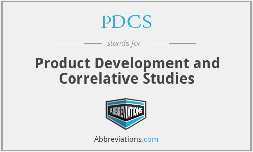 PDCS - Product Development and Correlative Studies