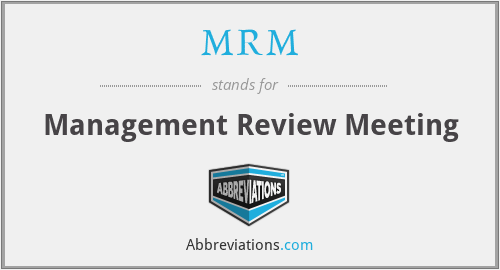 MRM - Management Review Meeting