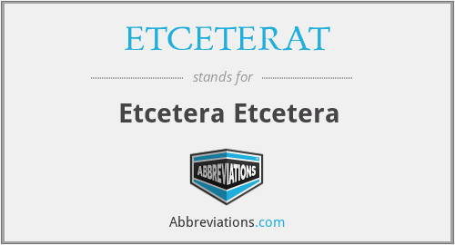 ETCETERAT - Etcetera Etcetera