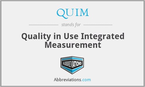 QUIM - Quality in Use Integrated Measurement
