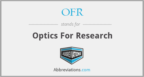 OFR - Optics For Research