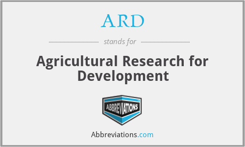 ARD - Agricultural Research for Development