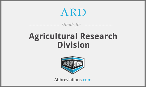 ARD - Agricultural Research Division