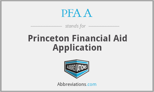 PFAA - Princeton Financial Aid Application
