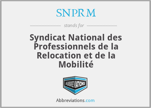 SNPRM - Syndicat National des Professionnels de la Relocation et de la Mobilité
