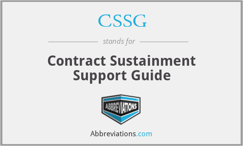 CSSG - Contract Sustainment Support Guide
