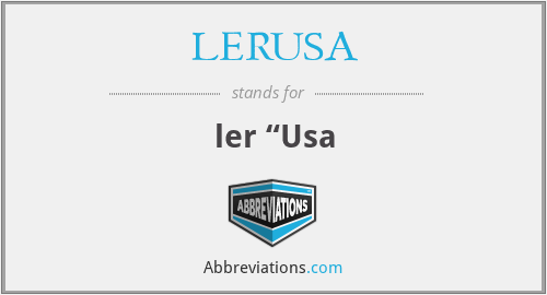 LERUSA - ler “Usa