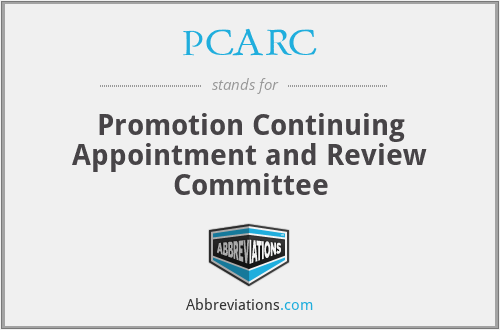 PCARC - Promotion Continuing Appointment and Review Committee