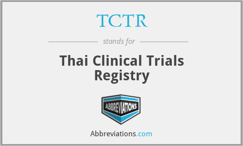 TCTR - Thai Clinical Trials Registry