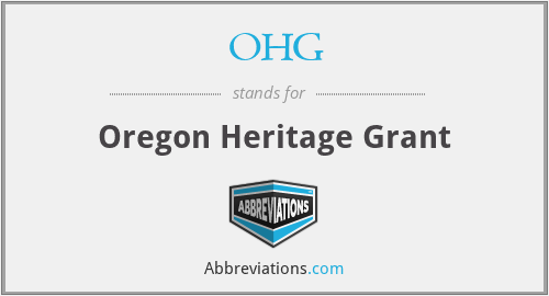 OHG - Oregon Heritage Grant