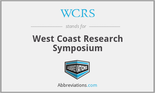 WCRS - West Coast Research Symposium