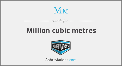 Mm³ - Million cubic metres