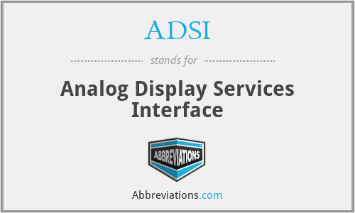 ADSI - Analog Display Services Interface