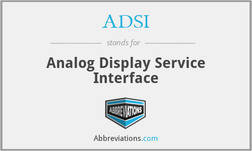 ADSI - Analog Display Service Interface