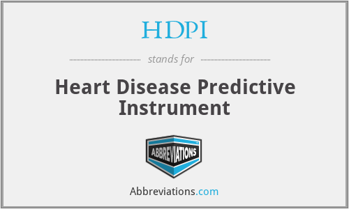 HDPI - Heart Disease Predictive Instrument