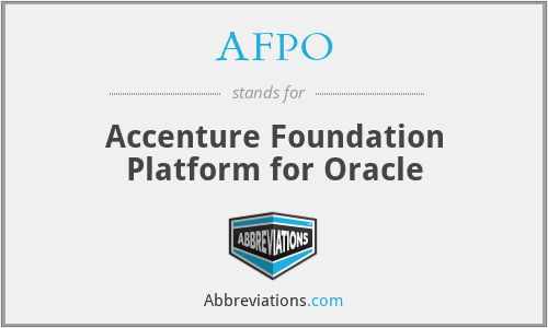 AFPO - Accenture Foundation Platform for Oracle