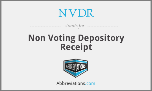 NVDR - Non Voting Depository Receipt