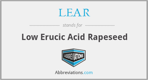 LEAR - Low Erucic Acid Rapeseed