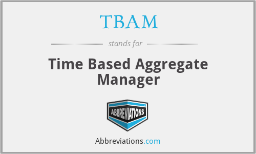 TBAM - Time Based Aggregate Manager