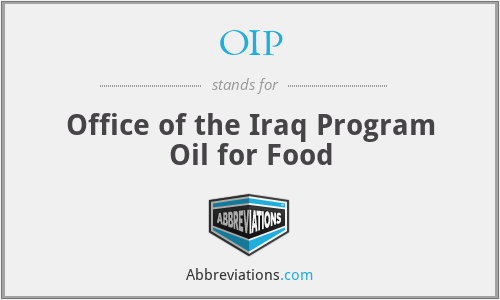 OIP - Office of the Iraq Program Oil for Food