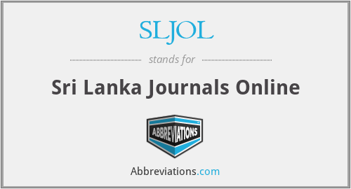 SLJOL - Sri Lanka Journals Online