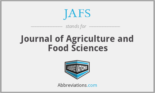 JAFS - Journal of Agriculture and Food Sciences