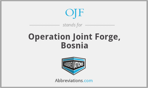 OJF - Operation Joint Forge, Bosnia