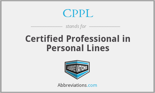 CPPL - Certified Professional in Personal Lines