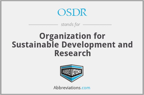OSDR - Organization for Sustainable Development and Research