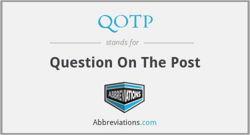 QOTP - Question On The Post