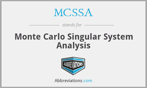 MCSSA - Monte Carlo Singular System Analysis
