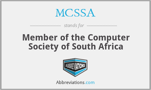 MCSSA - Member of the Computer Society of South Africa