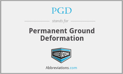PGD - Permanent Ground Deformation