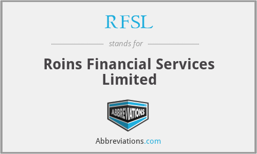 RFSL - Roins Financial Services Limited