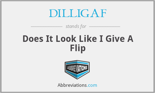 DILLIGAF - Does It Look Like I Give A Flip