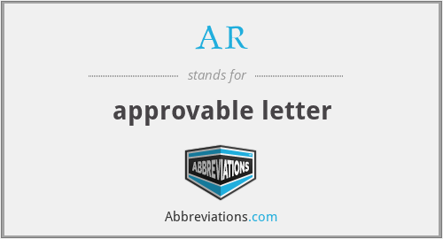 AR - approvable letter