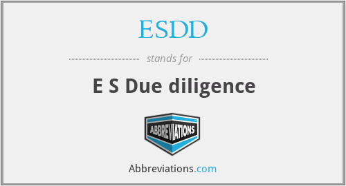 ESDD - E S Due diligence