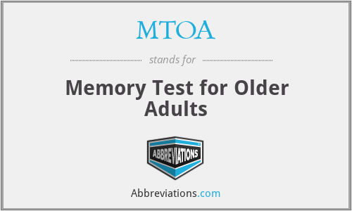 MTOA - Memory Test for Older Adults