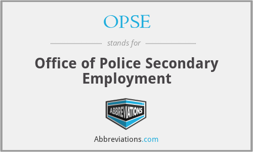 OPSE - Office of Police Secondary Employment