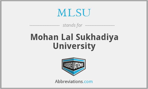 MLSU - Mohan Lal Sukhadiya University