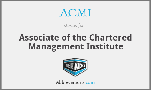 ACMI - Associate of the Chartered Management Institute