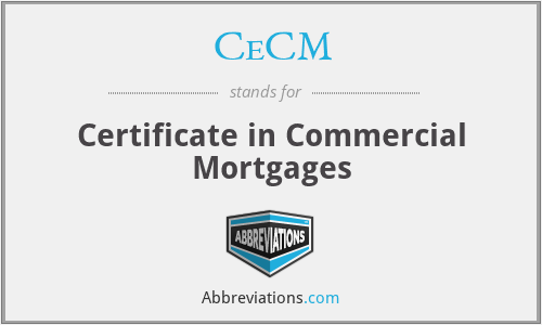 CeCM - Certificate in Commercial Mortgages