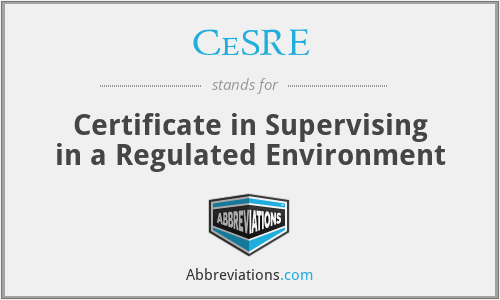 CeSRE - Certificate in Supervising in a Regulated Environment