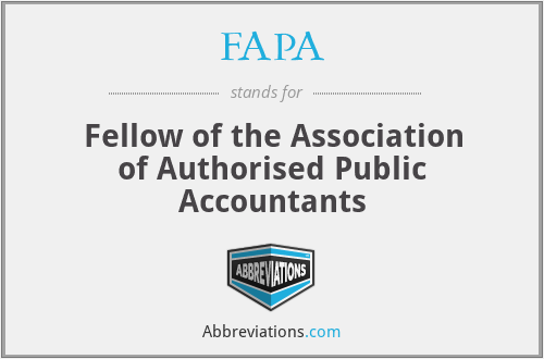 FAPA - Fellow of the Association of Authorised Public Accountants