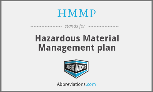 HMMP - Hazardous Material Management plan