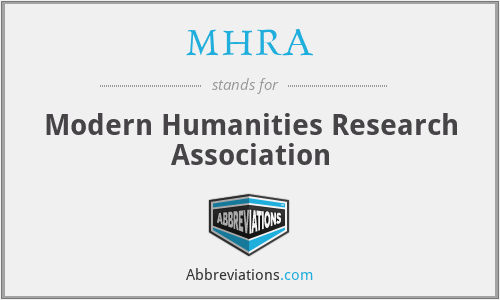 MHRA - Modern Humanities Research Association
