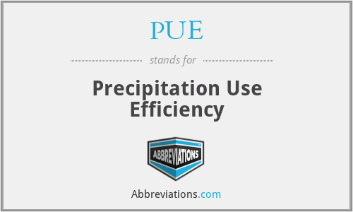 PUE - Precipitation Use Efficiency