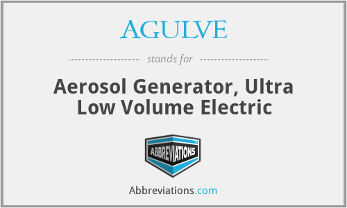 AGULVE - Aerosol Generator, Ultra Low Volume Electric